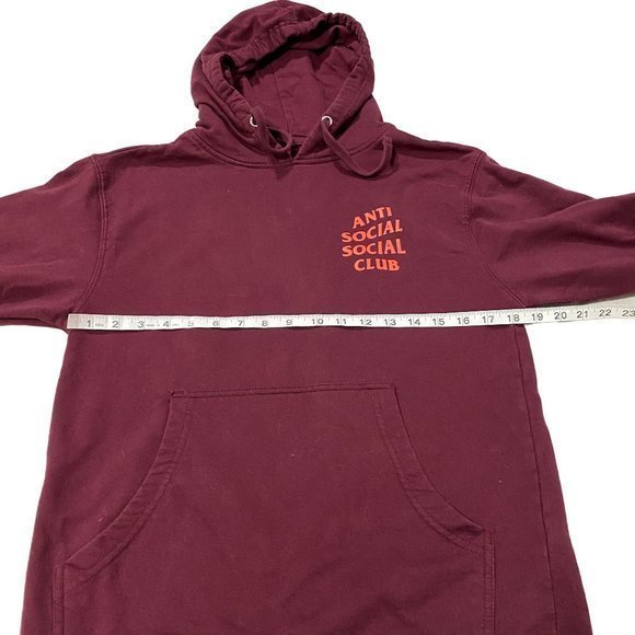 Anti Social Social‎ Club Lost Feelies Maroon Hoodie Size Small - Picture 7 of 8